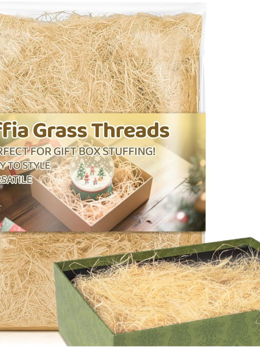 5.3OZ Raffia Grass Threads - Raffia Yarn for Gift Wrapping & Crafts